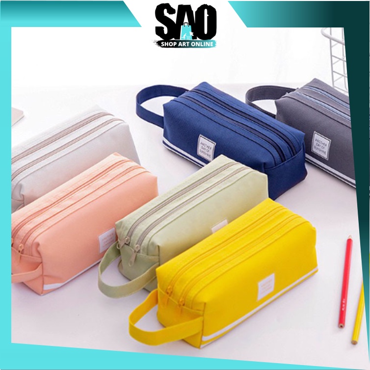 

SAO - S5943 Kotak Pensil 2 Pouch / Pencil Bag Large Capacity / Tempat Pensil Polos Perlengkapan Sekolah / Tempat Kotak Pensil