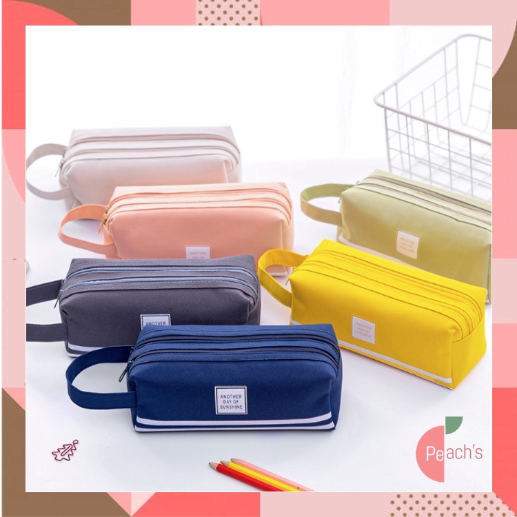 

PEACHs - S5943 Kotak Pensil Dan Stationery Dual Zipper / Tempat Alat Tulis Perlengkapan Sekolah 2 Sisi / Kotak Pensil 2 Pouch