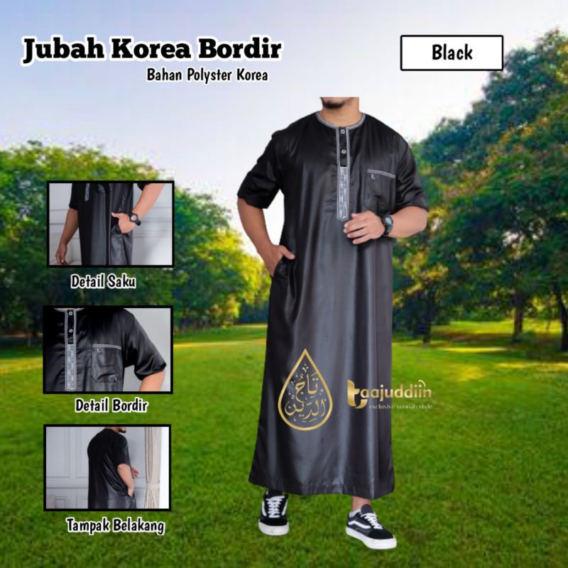 COD Gamis Pria Oblong Jubah Tanpa Kerah Polyster Korea taajuddiin Jubah Pria Dewasa