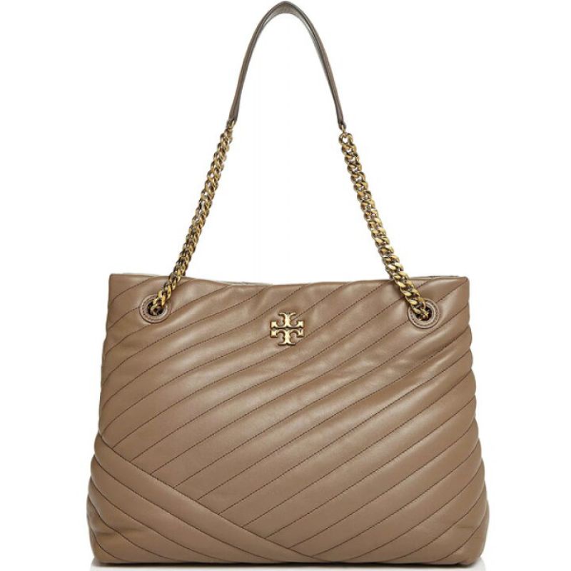 Tory Burch Kira Chevron Tote New Authentic Taupe Tas Vs