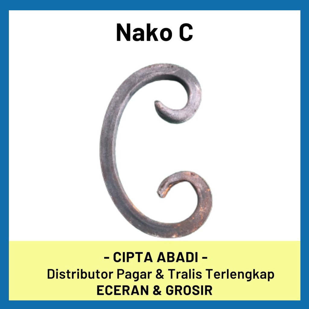 Cipta Abadi - Ornamen Pagar Besi Aksesoris pagar Letter C [20 cm]