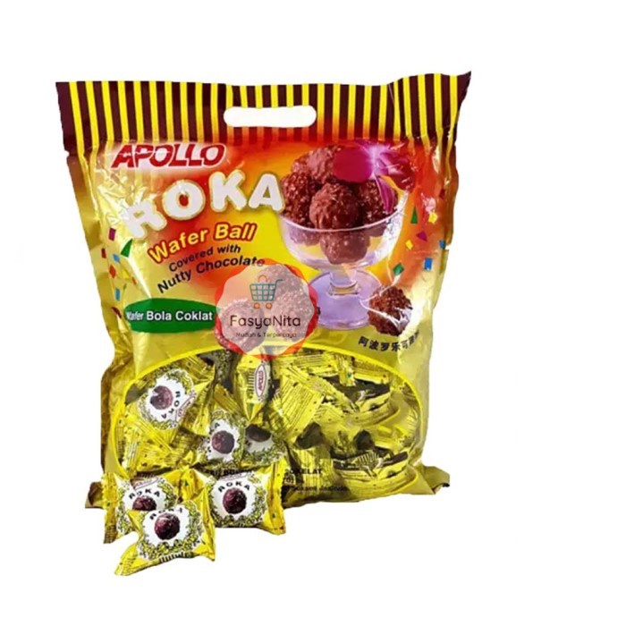 

Apollo Roka Wafer Ball isi 50 Nutty Chocolate Wafer Bola 300g - FasyAnita Mart Denpasar