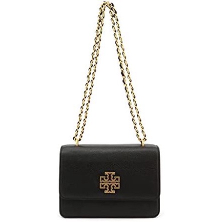 Tory Burch Black/Gold Hardware Britten Women Small Adjustable Shoulder Bag TB73505 Tas Vs