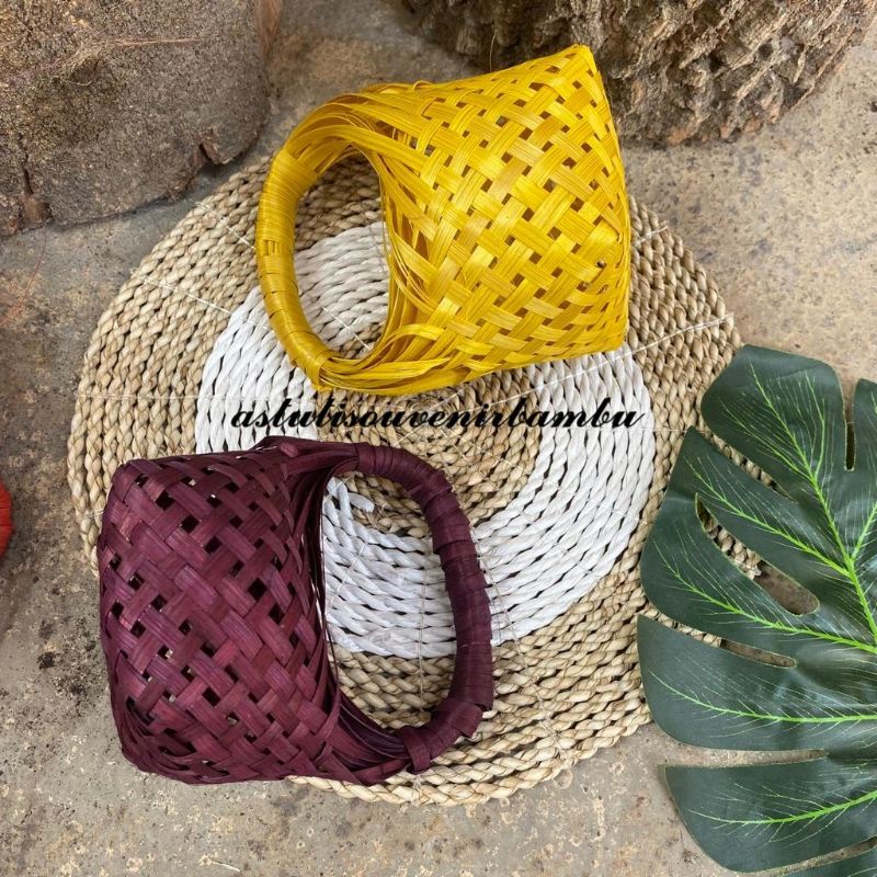 

TAS PERMEN S / totebag / packaging makan / tas mini / keranjang bambu / tas bambu / hampers