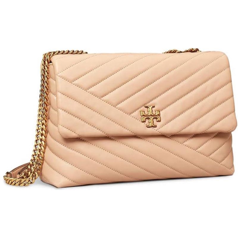 Tory Burch Kira Chevron Convertible Shoulder Bag Medium 27 Cm - Devon Sand Tas Vs