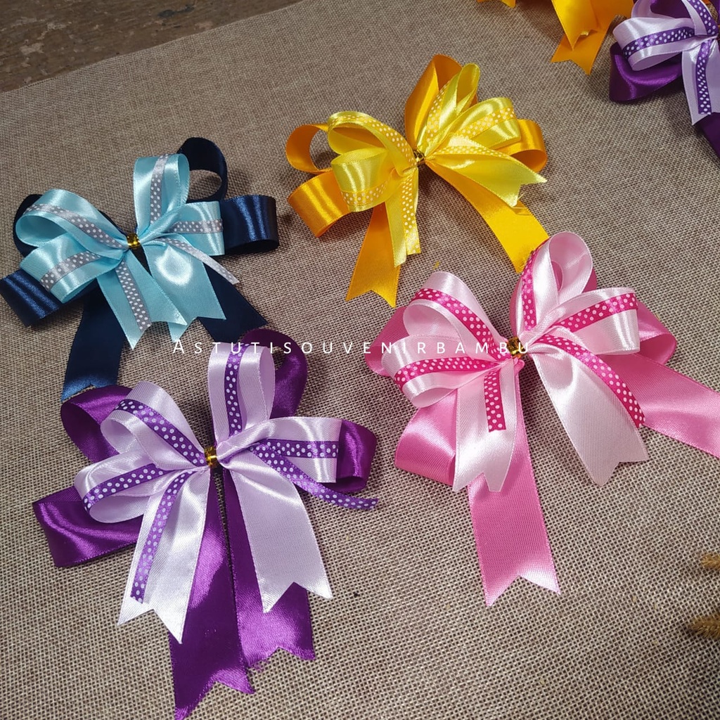 

PITA SATIN PREMIUM 12 CM ANEKA WARNA pita besek hiasan hampers pita murah souvenir pita hiasan kado