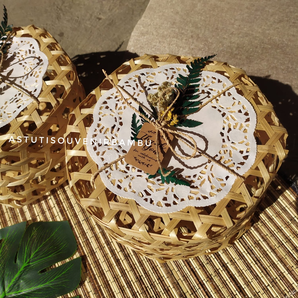 KLONGSONG HEXAGONAL D 20 T 12CM + HIAS RUSTIC / packaging murha / keranjang hampers / parsel lebaran