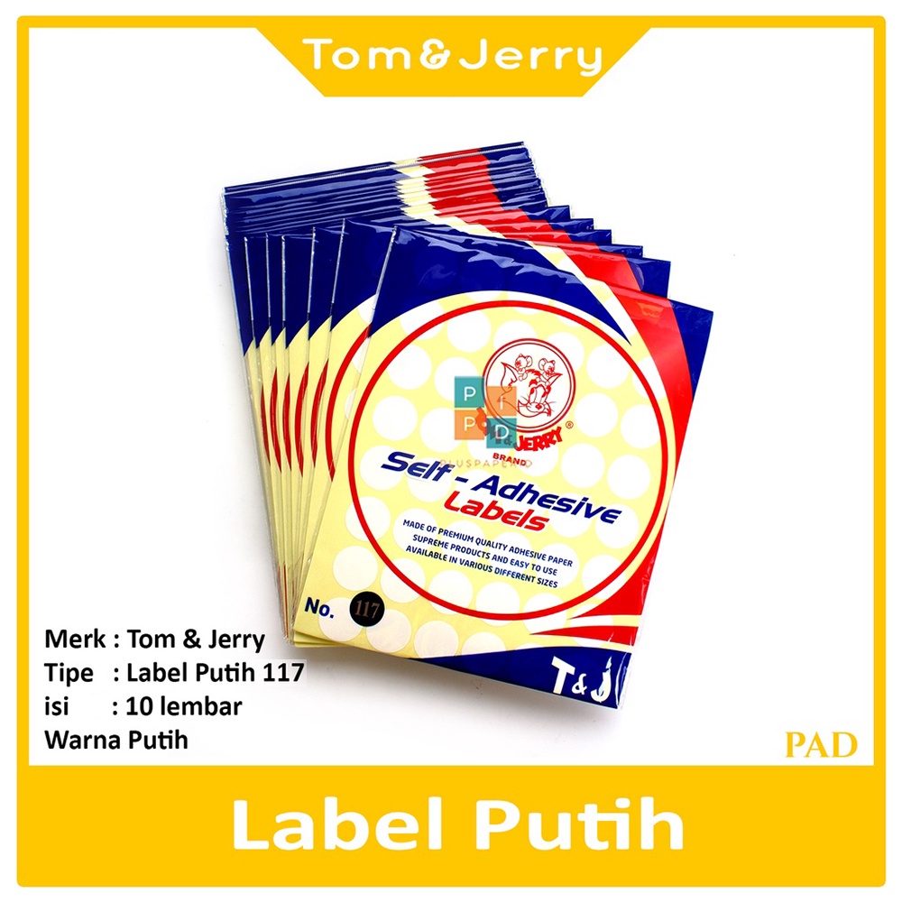 

TOM & JERRY - Label Paper Putih No.117 - Pad