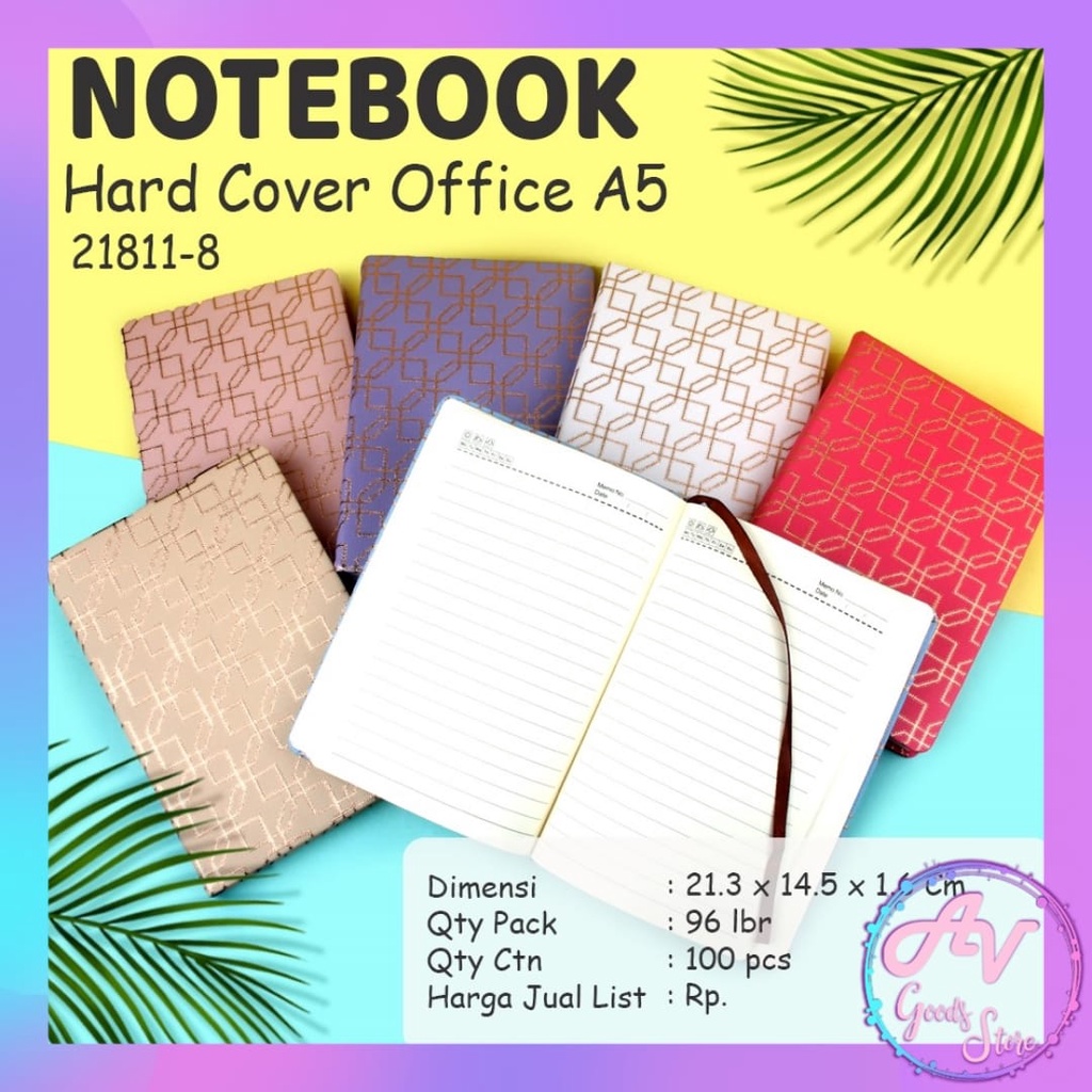 

Notebook A5 Hardcover Office Motif 96lembar 21811-8 / Diary A5 / Jurnal Book Hard Cover