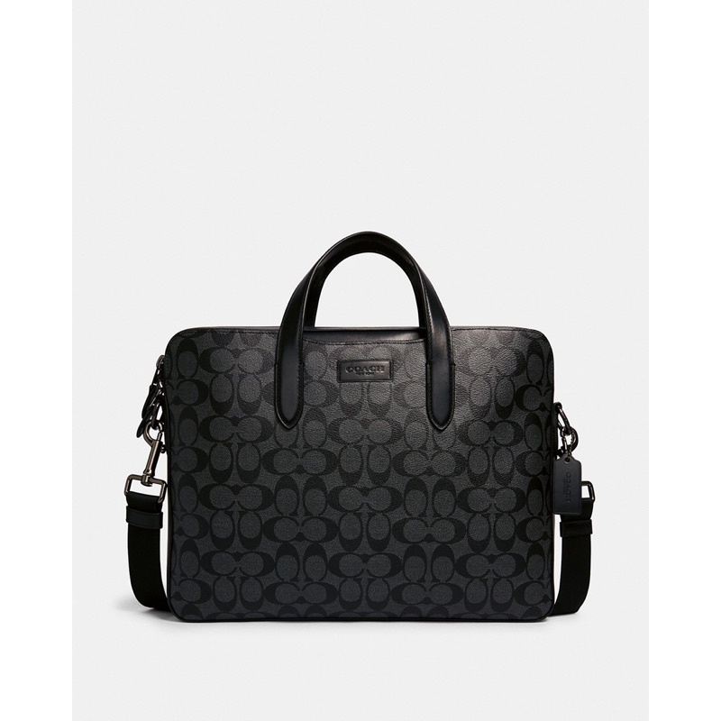 Coach Penn Brief In Signature Canvas Laptop (C2837) Tas Vs