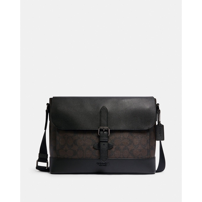 Coach Hudson Messenger In Signature Canvas (C1243) Tas Vs