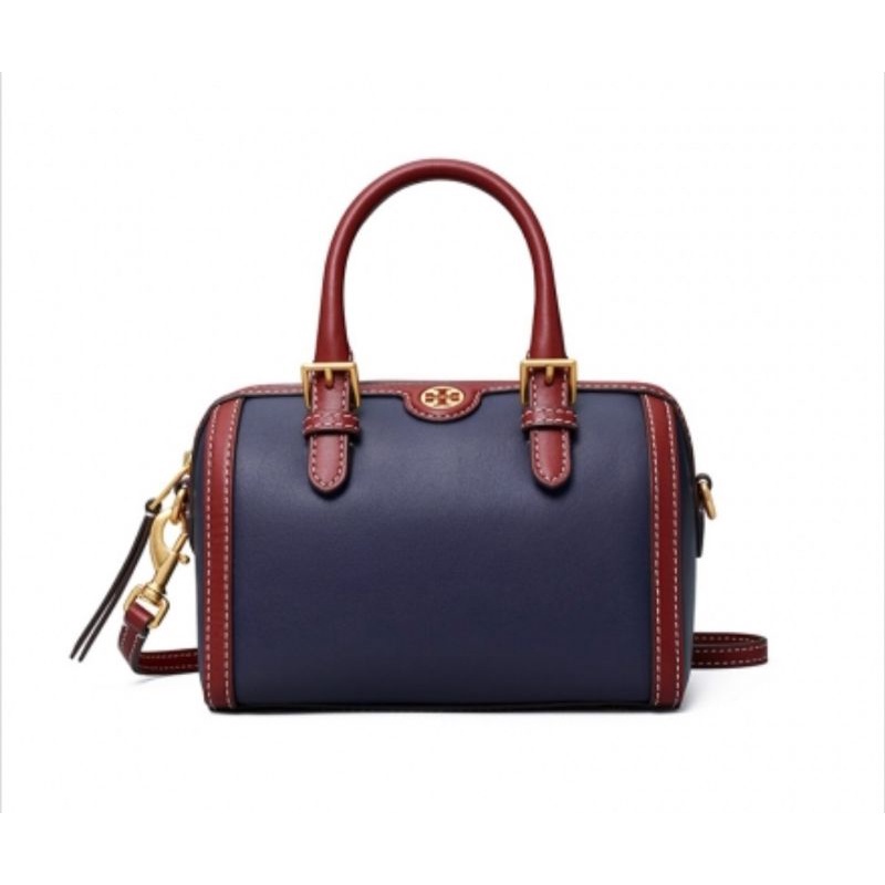 Tory Burch T Monogram Cow Hide Mini Wine Barrel Bag Pillow Bag Lady Shoulder Bag (84022) Tas Vs