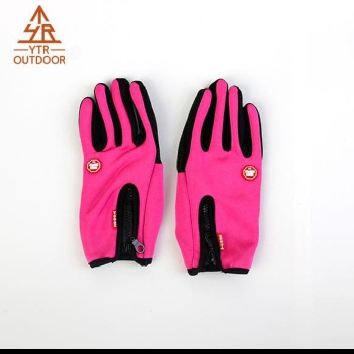 PROMO - Sarung Tangan Pria Wanita Motor Anti Air Touch Screen Hp - Pink, S
