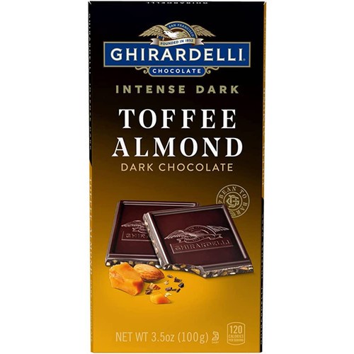 

GHIRARDELLI Intense Dark Chocolate Toffee Almond, 3.5 Oz 100gr Impor