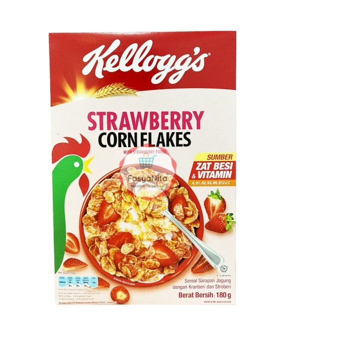 

Kellogs Corn Flakes Strawberry 180 gr Sereal Jagung Kelloggs - FasyAnita Mart Denpasar