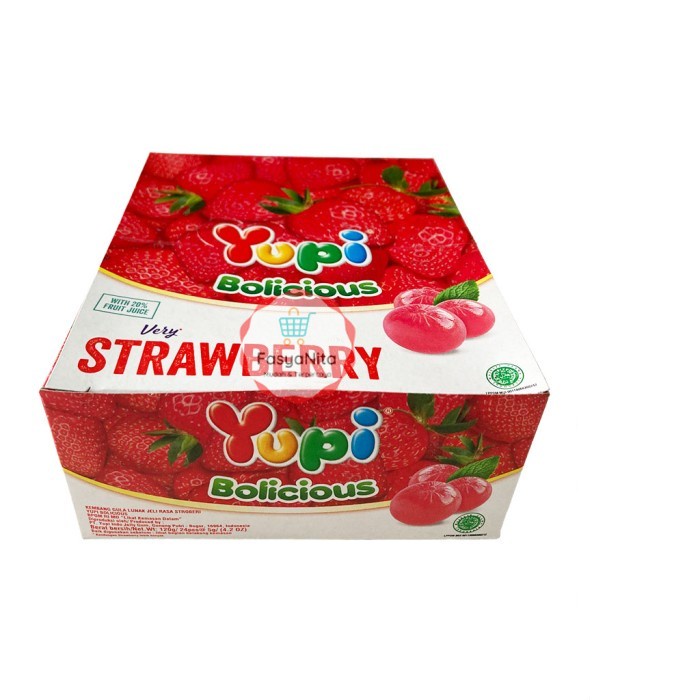 

YUPI Bolicious Box isi 24 Leci Strawberry Blackberry Mandarin Grape - Strawberry - FasyAnita Mart Denpasar