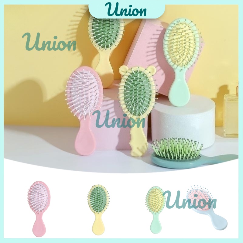 Union-Sisir Anti Kusut Anak/ Sisir Gagang Anak/ Karakter Bentuk Oval Anti Kusut Warna Pastel Bahan S