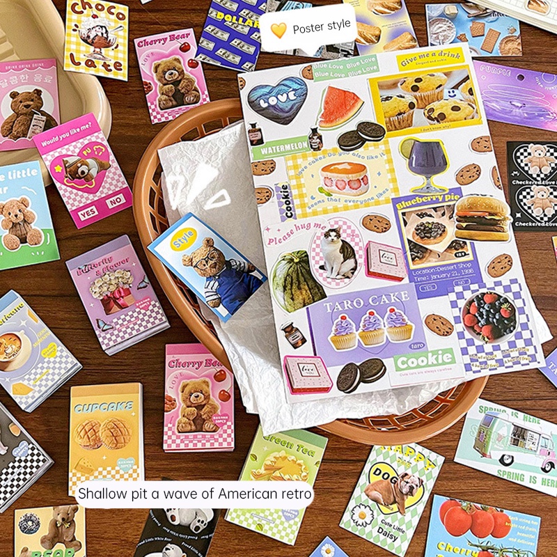 

mini stiker Notebook perekat retro buku Doudou Gaya Antik Bahan Stiker Dekorasi DIY -MG