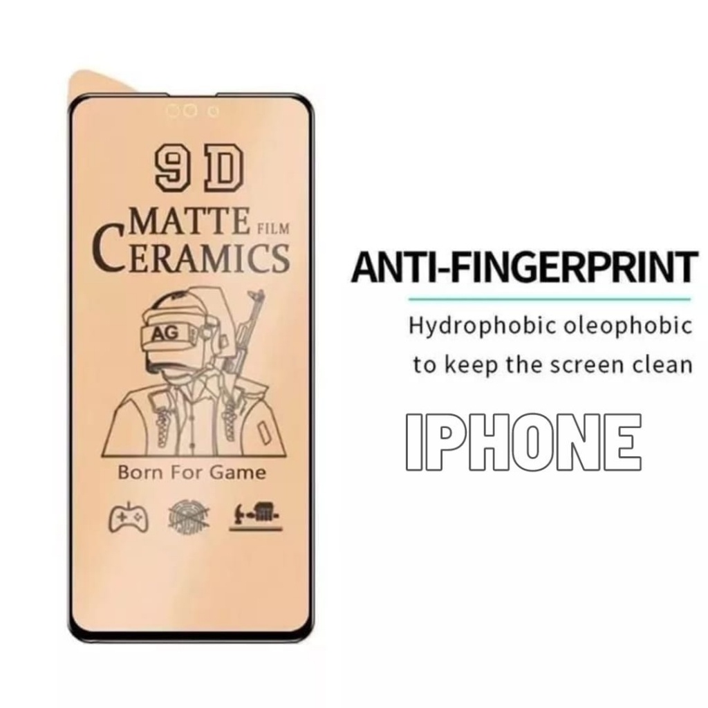 TEMPERED GLASS CERAMIC MATTE GAME 9H ORIGINAL 100% REAL ANTI PECAH Pelindung layar keramik matte ful