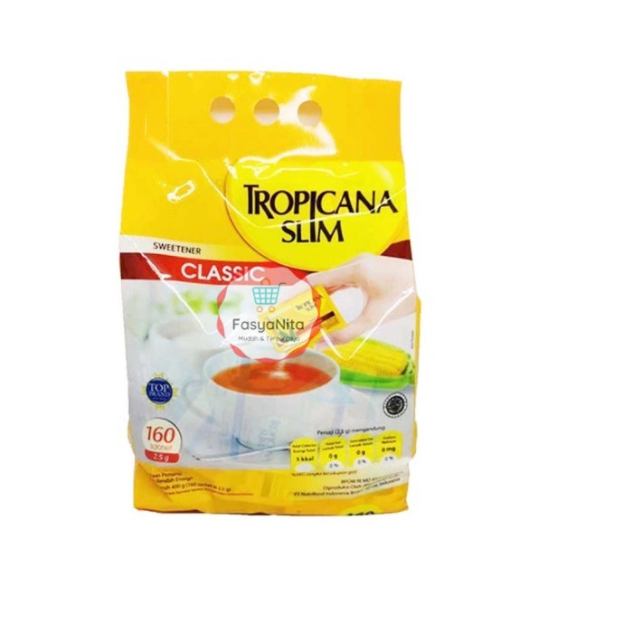 

Tropicana Slim Classic Sweetener 160 sachet Gula Jagung Diabetes - FasyAnita Mart Denpasar