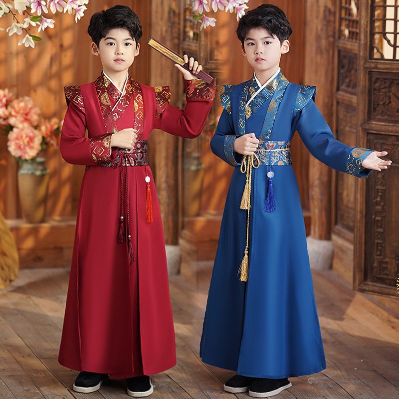 Hanfu anak-anak, laki-laki dan perempuan, Hanfu tradisional, setelan Hanfu Tiongkok kuno