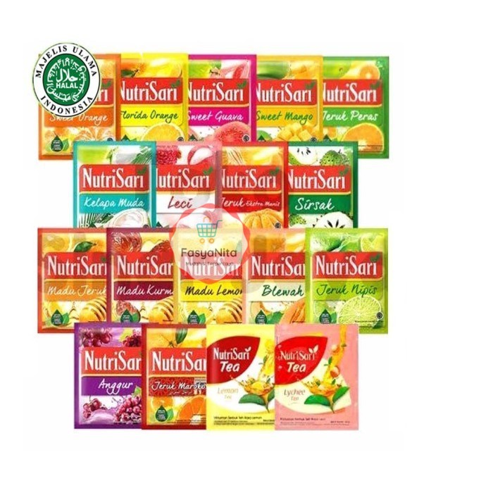 

Nutrisari renceng 10 sachet jeruk peras nipis milky leci lemon tea - markisa - FasyAnita Mart Denpasar