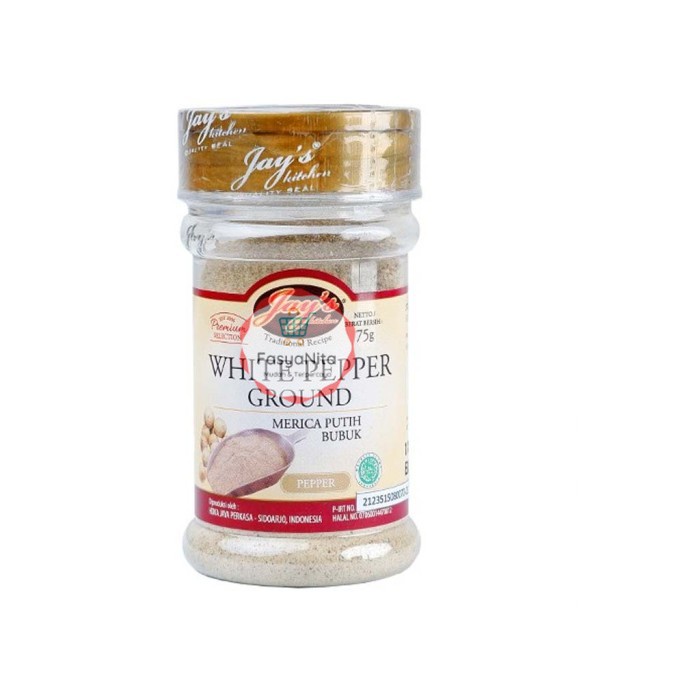 

Jay's White Pepper Ground 75gr / Merica bubuk Jays - FasyAnita Mart Denpasar