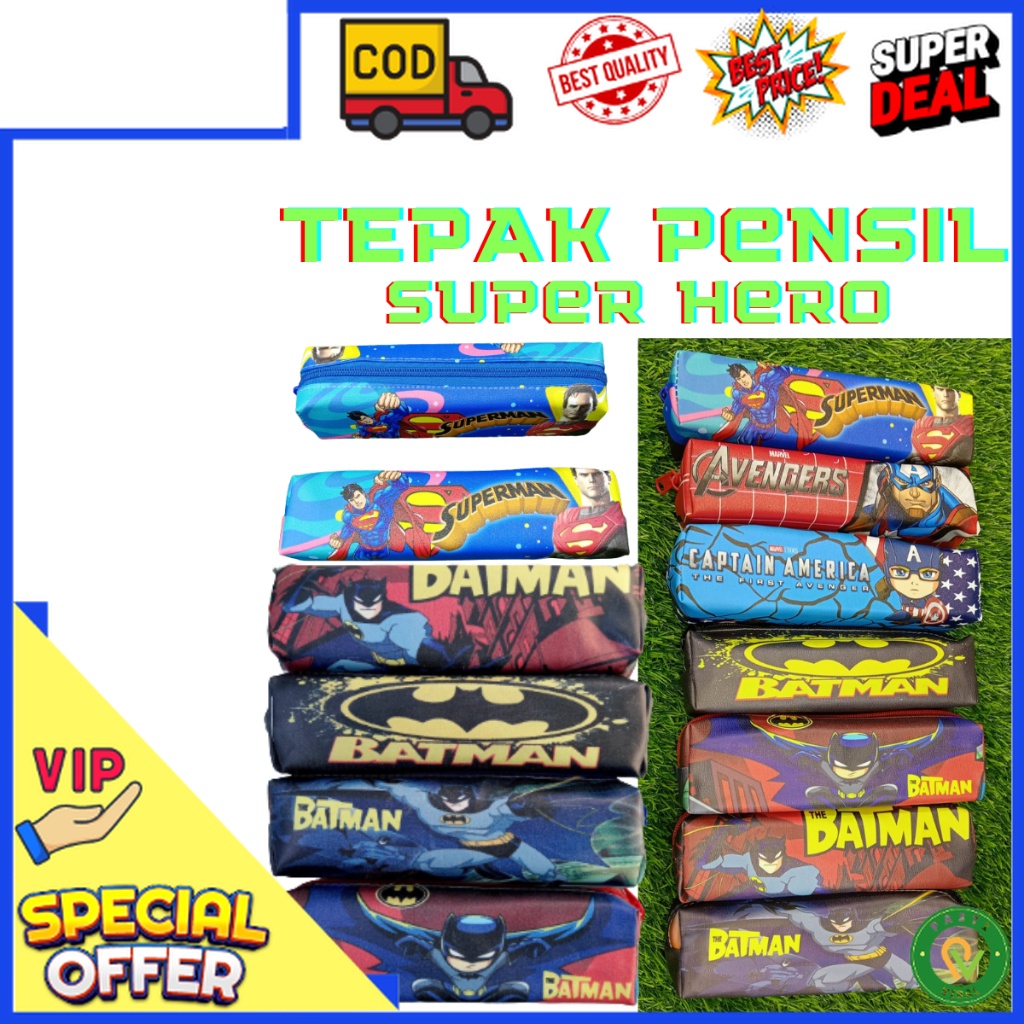 

Tepak Pensil Kotak Pensil Karakter Superhero / Tempat Pensil Lucu karakter Superhero / Tempat Alat Tulis Tahan Air