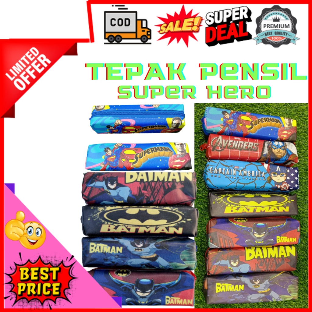 

Perlengkapan Sekolah Tepak Pensil Kotak Pensil Karakter Superhero / Tempat Pensil Lucu karakter Superhero / Tempat Alat Tulis Tahan Air