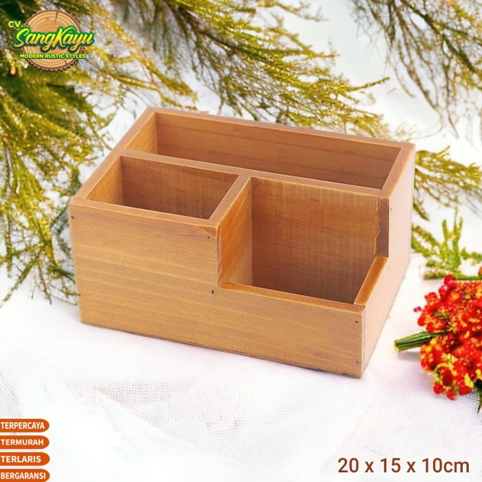 

Kotak penyimpanan serbaguna storage box kayu kosmetik tempat pekakas 8