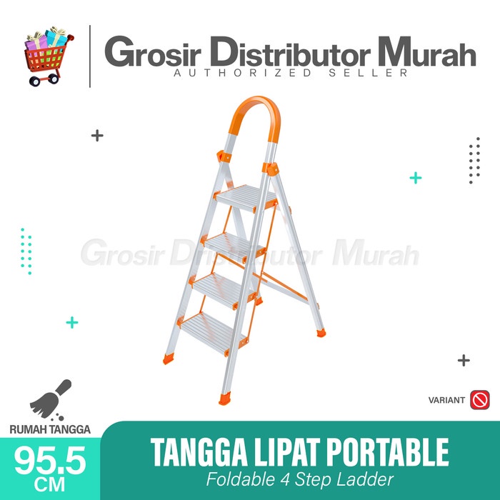 Promo TANGGA LIPAT /TANGGA PORTABLE / TANGGA LIPAT ALUMINIUM - 4 STEP