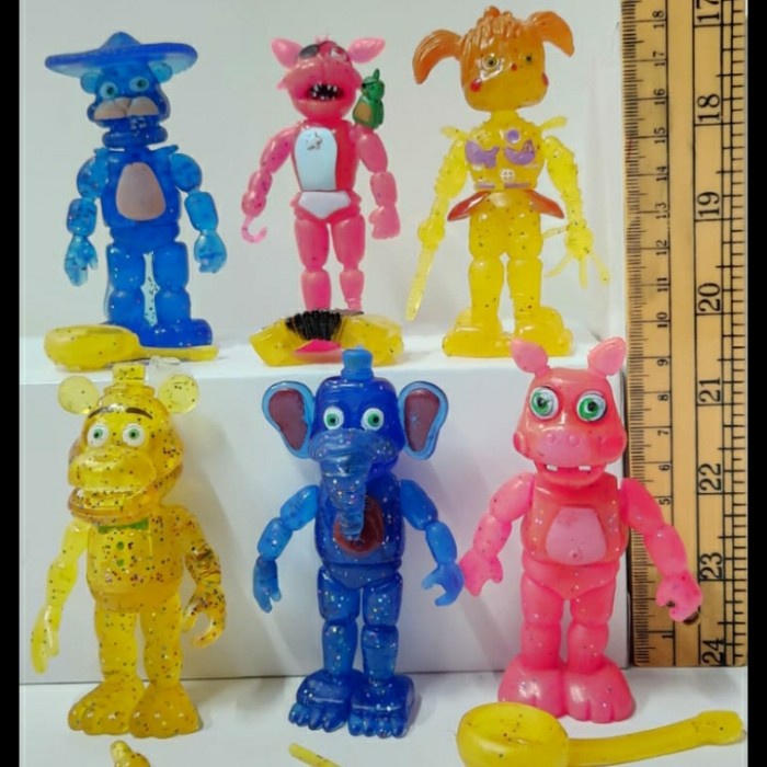 Action Figure set Five Nights At Freddy s Nightmare mainan topper kue - 6pcs set C