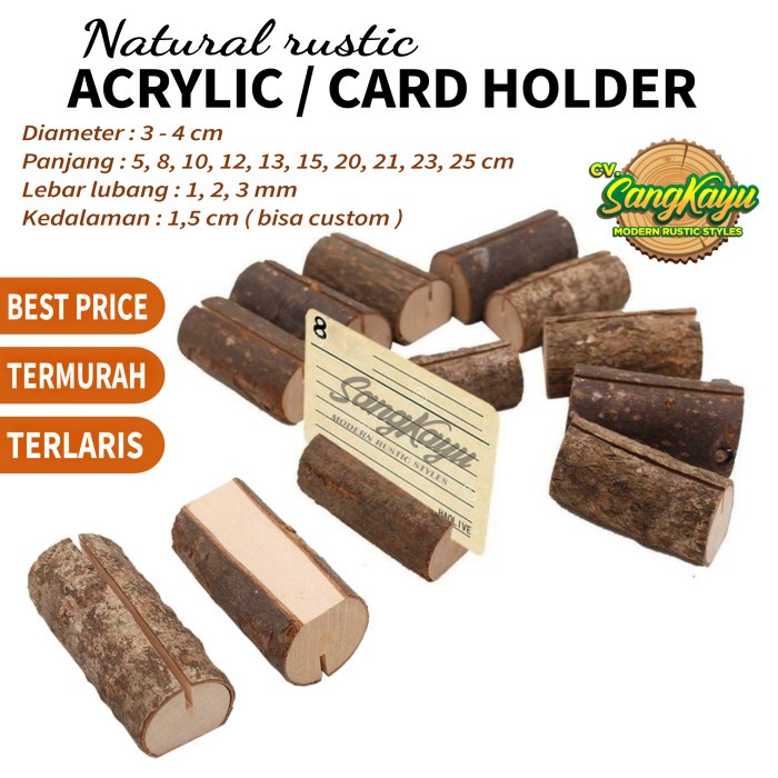 

Name card holder acrylic photo card holder stand tatakan akrilik kayu 8