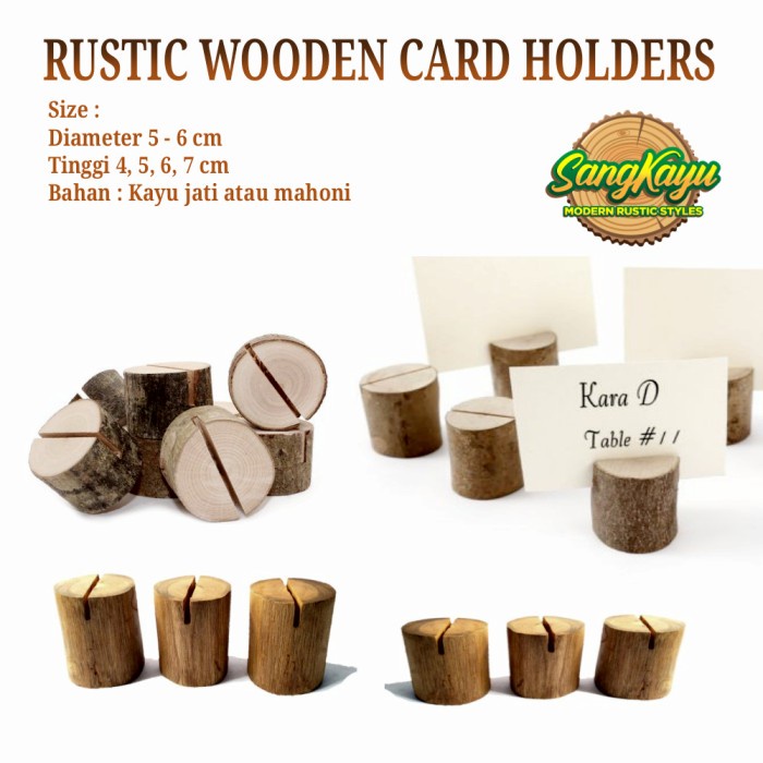 

Rustic card holder tempat kartu kayu teak wood display card name card 8