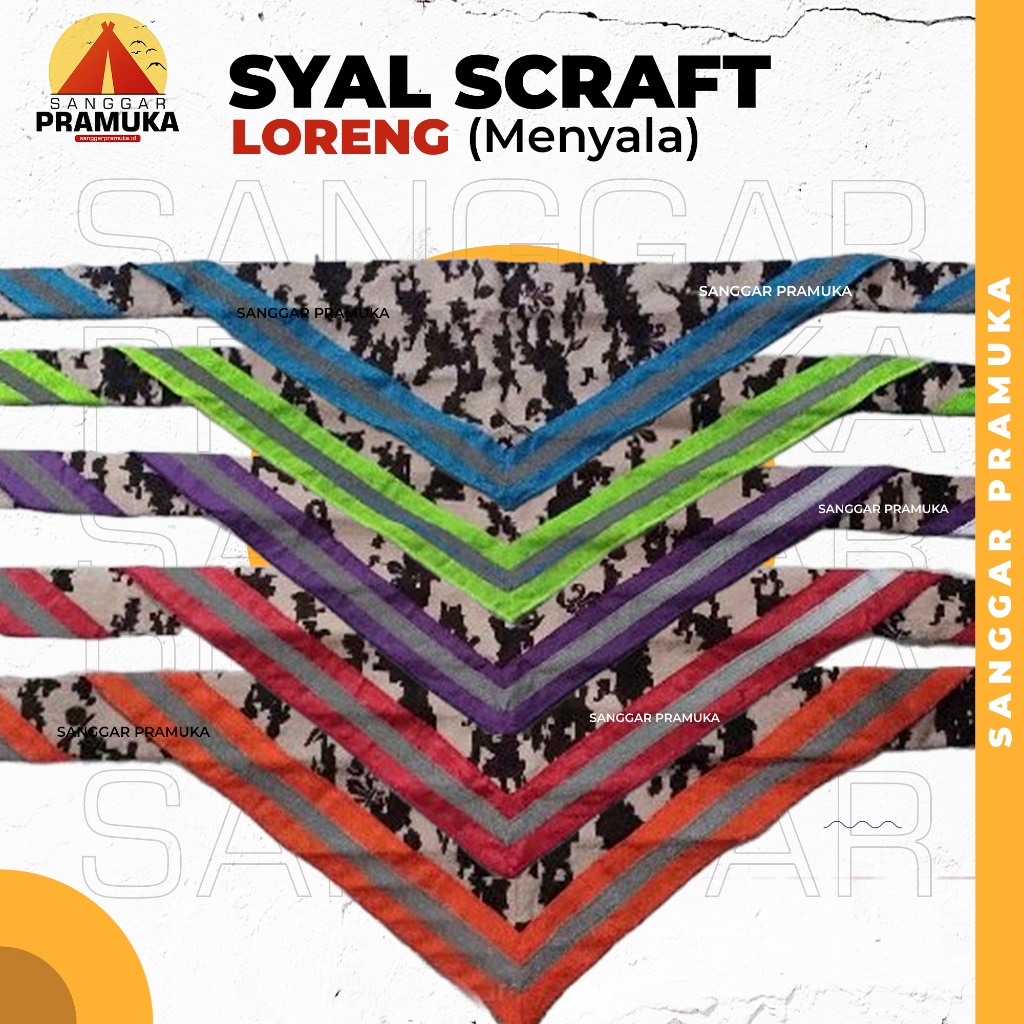 Scraft Pramuka Loreng / Syal Scraft Loreng Pramuka / Syal Scraft Menyala