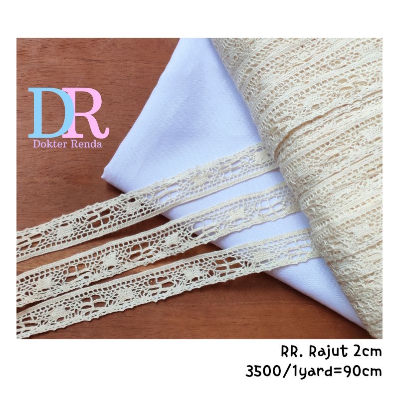 renda rajut 2cm cream