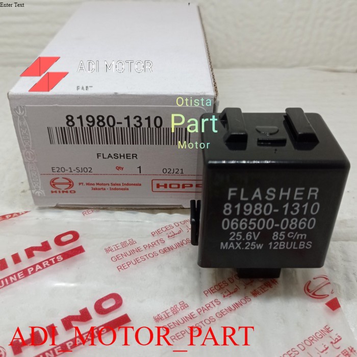 FLASHER FLASER SEIN SEN HINO RANGER HO7C 25.6V 3 PIN 81980-1310 ORI