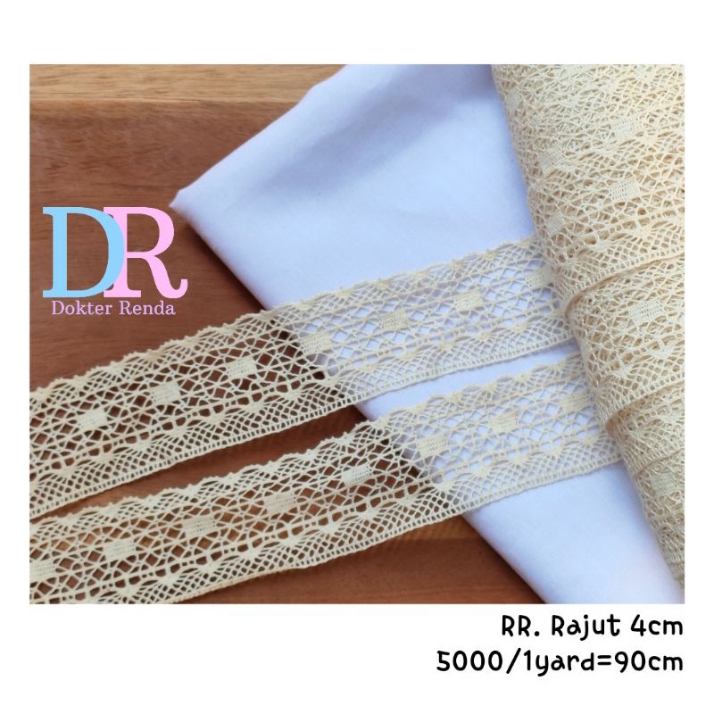 renda rajut 4cm cream