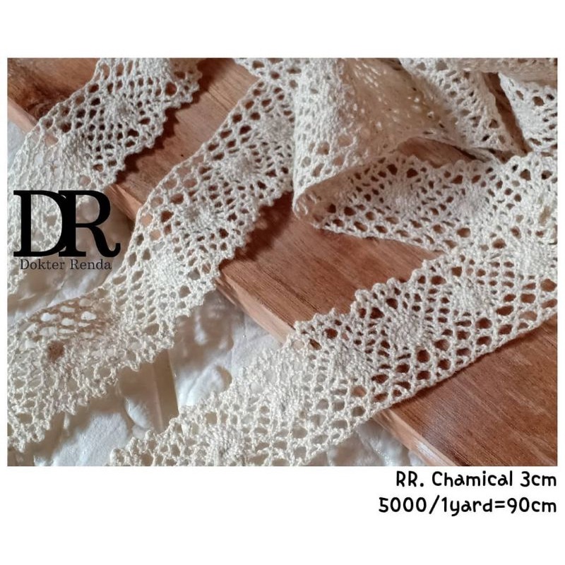 renda rajut 3cm cream