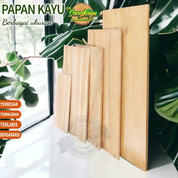 Papan kayu 150x60x2 cm wooden board daun meja nampan kayu talenan tray 8