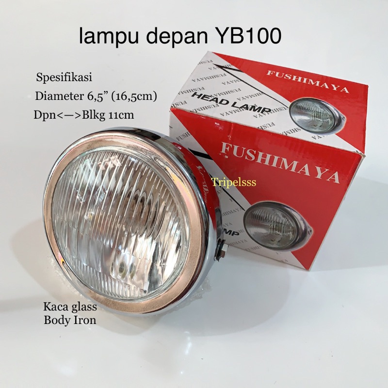 REFLEKTOR LAMPU DEPAN BULAT YB 100 YB100 L2G / GL 100 GL 125 / CB 100 UNIVERSAL MOTOR