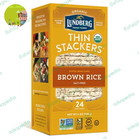 

LUNDBERG Organic Thin Stackers Brown Rice 168gr 6 OZ(salt-free)