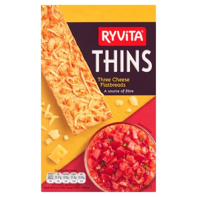 

RYVITA THINS THREE CHEESE FLATBREADS 125GR IMPOR