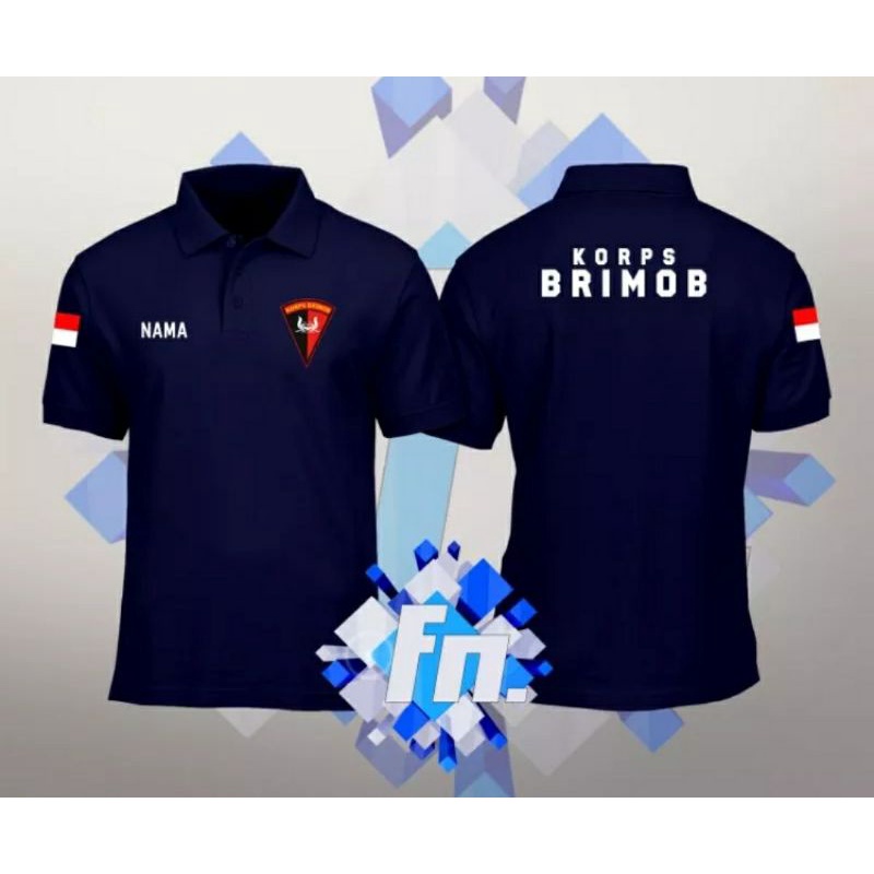 BAJU KERAH POLO KORPS BRIMOB FREE NAMA DADA // BAJU KORPS BRIMOB INDONESIA