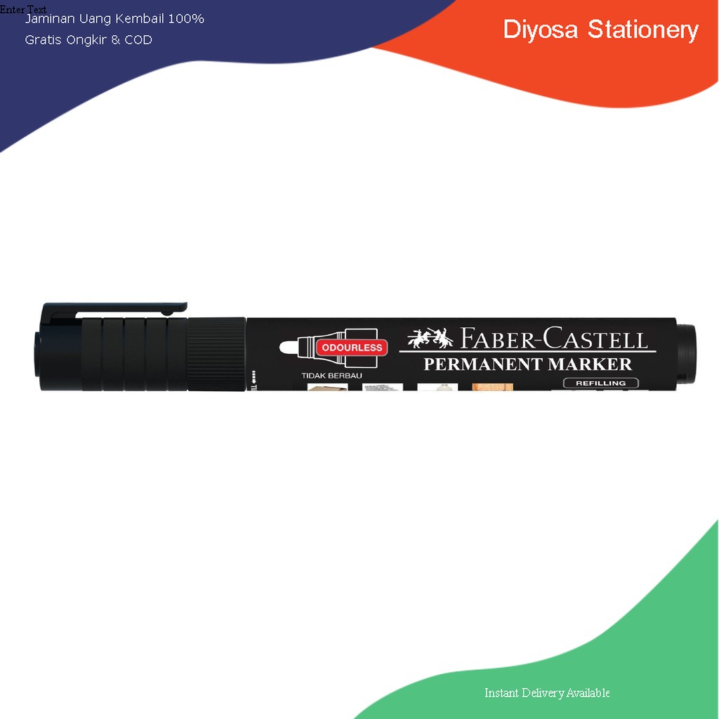 

Spidol Eco Permanent Marker Black Ink Faber Castell