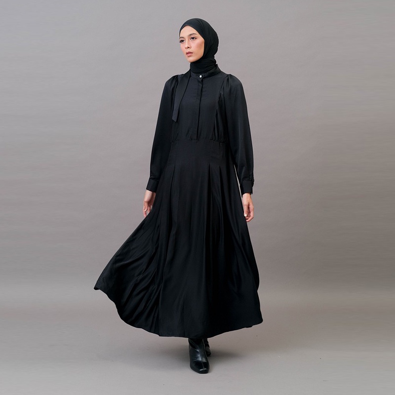 Hanna Maxi Dress Gaun Abaya Gamis Satin Vanity C030823