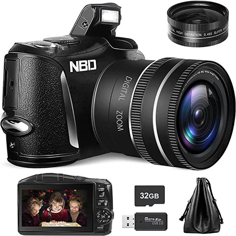 Kamera gital 4K G-anica  Fotografi  Video Kamera Vlogging 48MP 52Mm Sudut Lebar 16X Kamera Layar 3.0