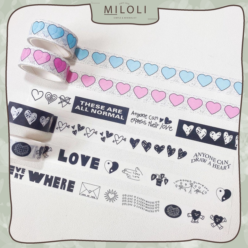 

[MILOLI] 1Pc WASHI TAPE KLIP KERTAS COLORFUL Masking Tape DIY BuJo Aesthetic Korean Washi - A0049