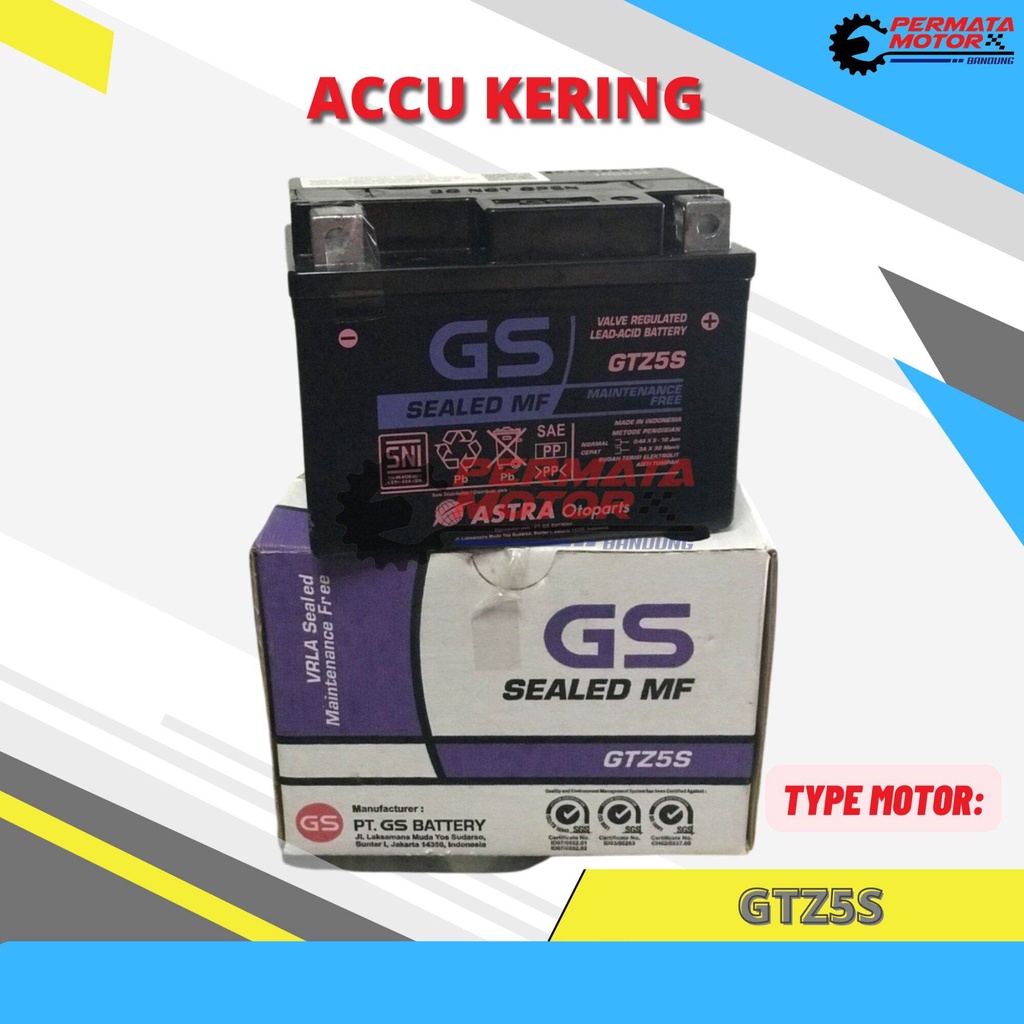 Aki Kering Honda Beat GTZ5S GS Astra Original / Accu kering / Aki Beat / Vario 110
