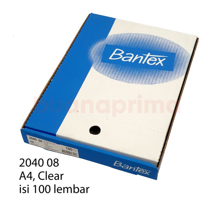

Sheet Protector Bantex A4 Clear isi 100 Lembar PP Pocket 2040 08